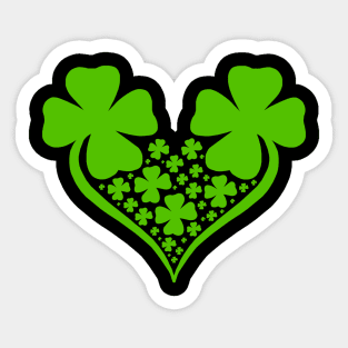 Irish 4 Leaf Clover Heart Sticker